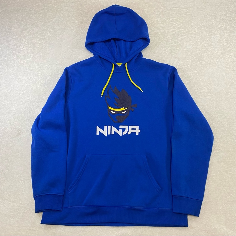 Team NINJA Blevins Youtube 2019 Merch Blue Drawstring Hoodie Size Large